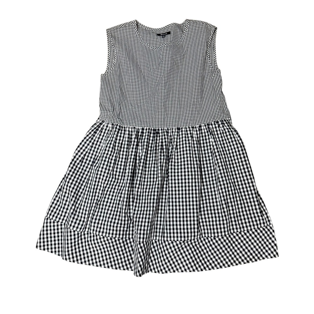 Madewell Black White Gingham Babydoll Dress Sleeveless Back Tie Small